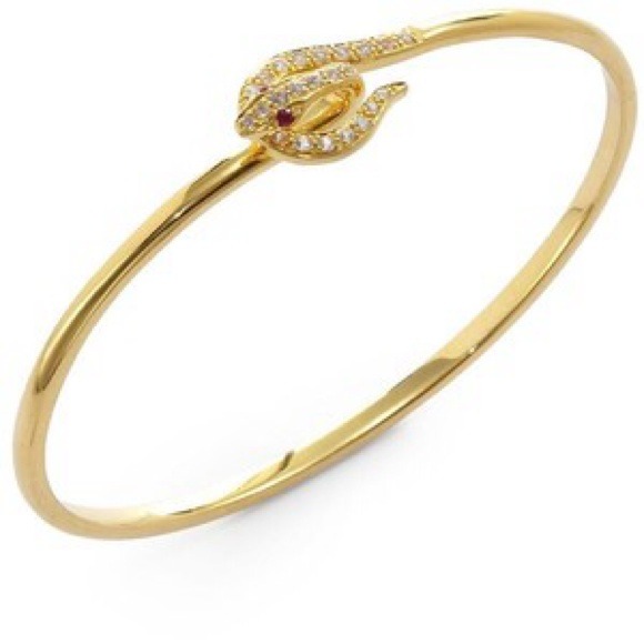 Elizabeth & James ruby gold snake bracelet