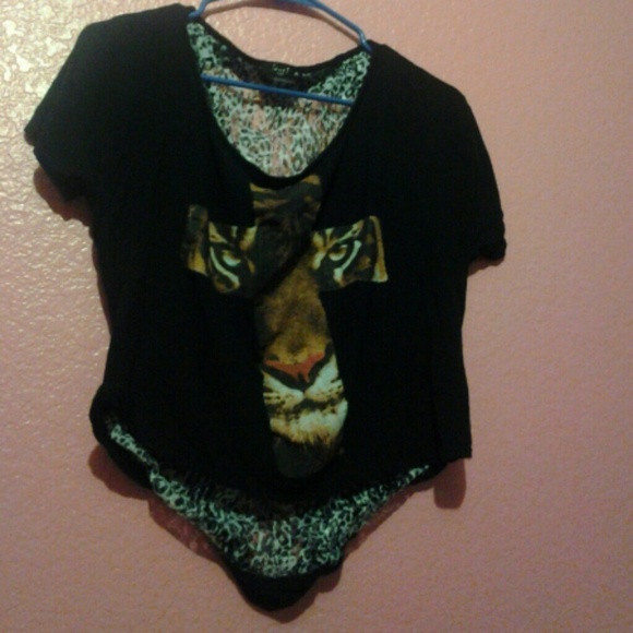 Cross tiger face hilow shirt