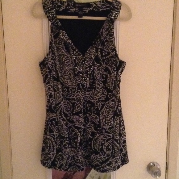 Reduced!!  Dressy INC. Top with Beads and Sequins