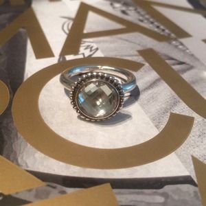 Pandora Ring- Light Green/Turquoise Stone- Size 7