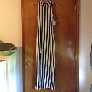 NWT black and white stripe maxi dress
