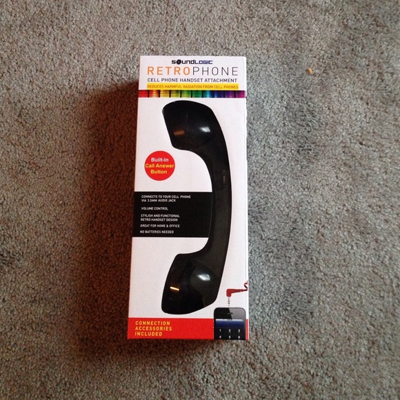 Retro phone cell phone handset attachment.