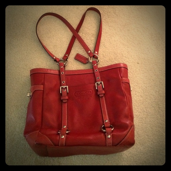 Coach Handbags - Coach red leather bag
