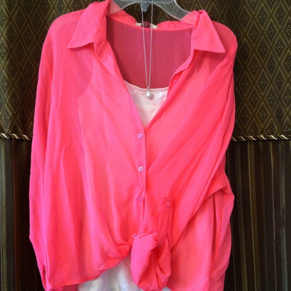 Pink sheer blouse SOLD ON ANOTHER SITE - Picture 1 of 2