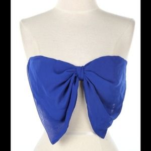 Sheer Bow Bandeau Blue