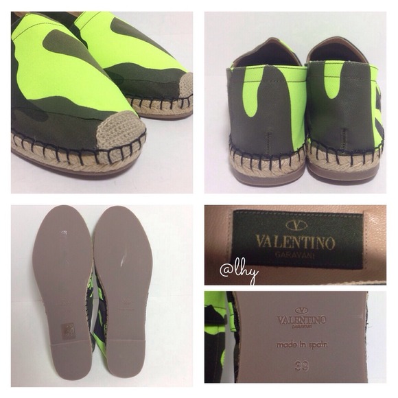 ❌SOLD❌VALENTINO CAMO ESPADRILLE FLATS W/BOX 39 - Picture 4 of 4