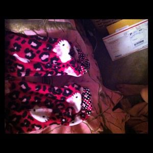 Hello kitty footie pajamas adult