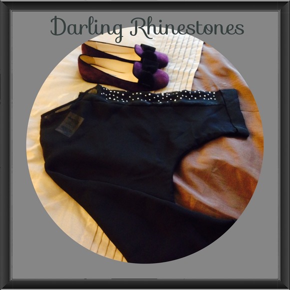 Sheer rhinestone top