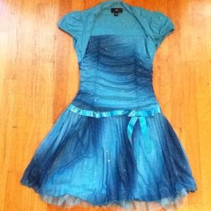 Blue sparkly children's dress