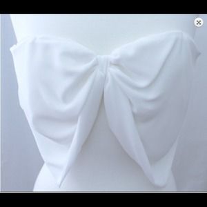 White sheer bow bandeau