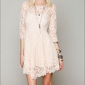 Free People Floral Mesh Lace Dress