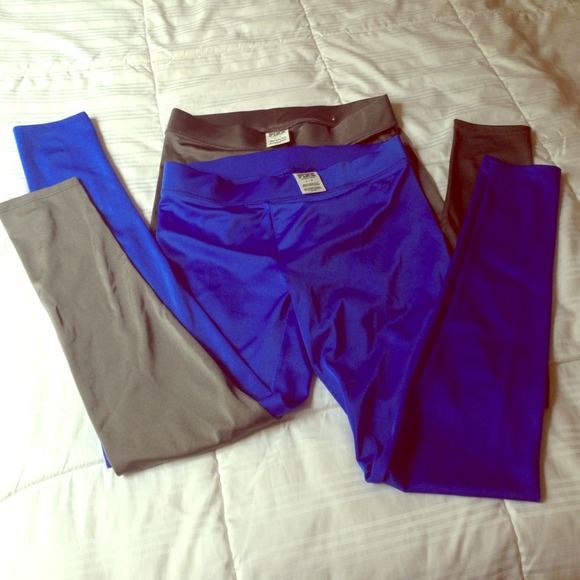 VS PINK SX shinny royal blue or gray yoga pants