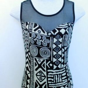 Aztec print body suit
