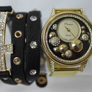 Crystal Gold bubble watch