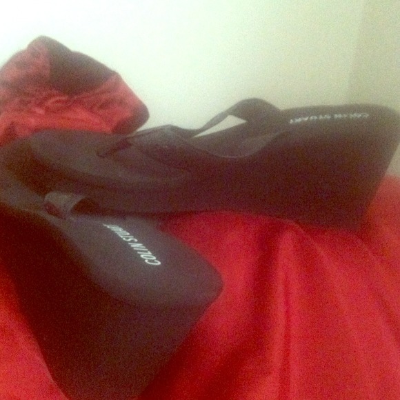 Black wedge flip flop