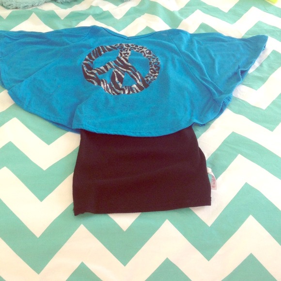 Blue peace sign blouse