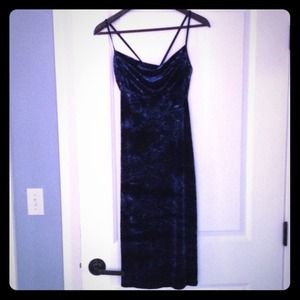 Dark blue velvet dress