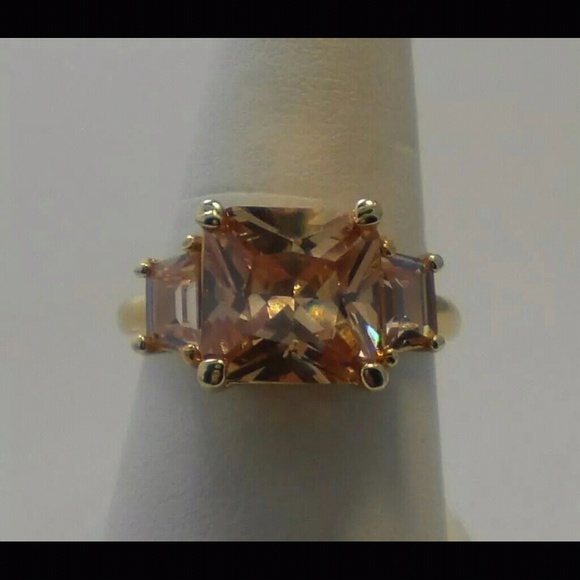Goldtone CZ Costume Ring Size 10