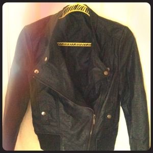 Black faux leather jacket