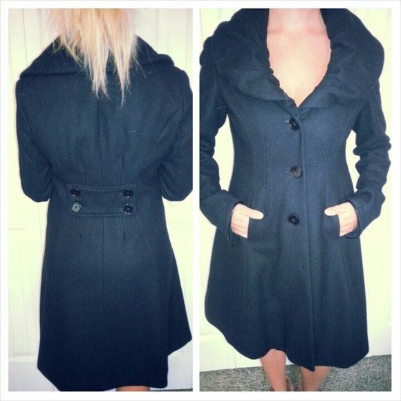 Black Express wool coat