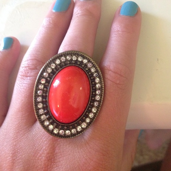 Bright orange pendant ring