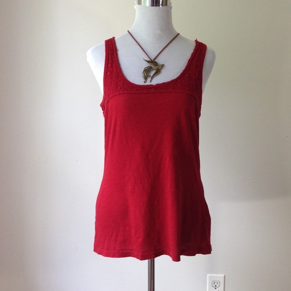 Maurice's crochet accent red top