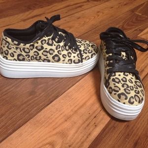 Leopard platform sneakers