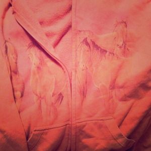 Pink horse zip up NWOT