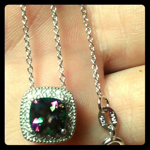 Jewelry - New!!! BEAUTIFUL!! Square Pendant with  925 Chain