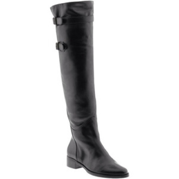 Steven by Steve Madden Boots - STEVEN STEVE MADDEN OTK BLACK LEATHER RIDING BOOTS