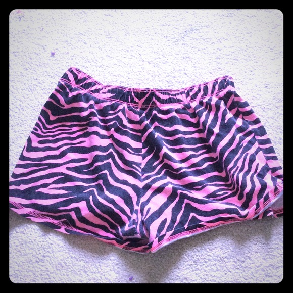 Justice pink zebra (soffe) shorts