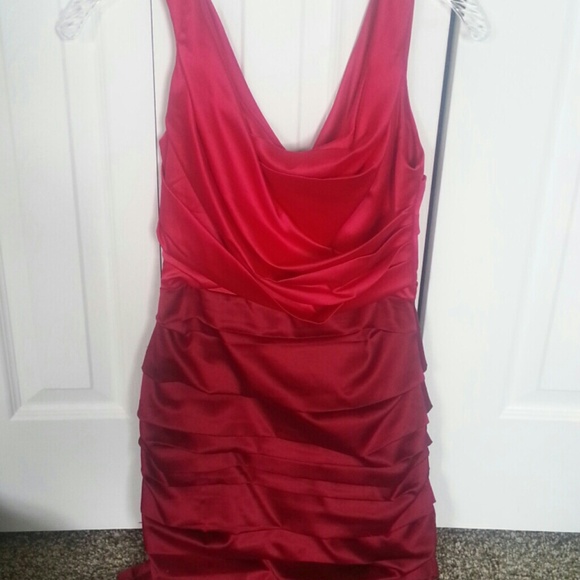 Red silky dress!