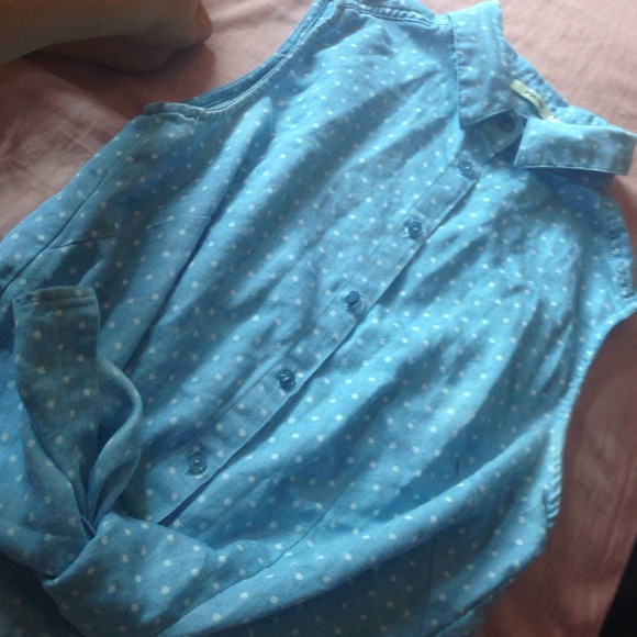 Polka dot ocean blue shirt