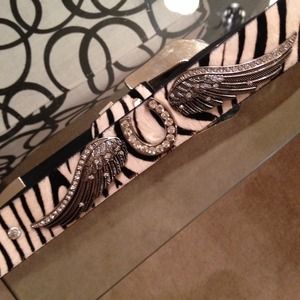 ❌Sold❌Calf hair zebra stripe cowgirl belt