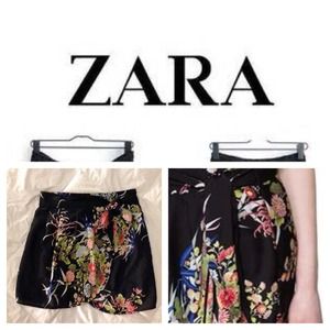 -sold-ZARA floral wrap-over floral skirt
