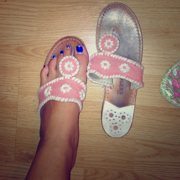 Pink and White Jack Rogers - Picture 1 of 3