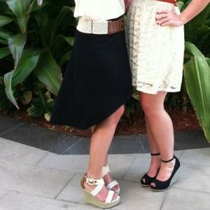 Black high-low skirt