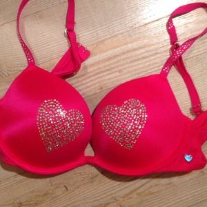 Victoria secret pink heart push up bra