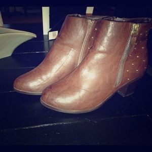 Brown Studded Bootie, Size 9