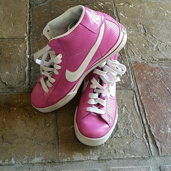 Nike Pink Leather High Top Sneaker - Picture 1 of 2