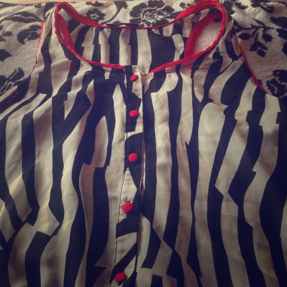 Zebra red shirt with red buttons