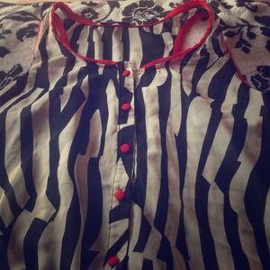 Zebra red shirt with red buttons