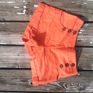 High waisted coral shorts