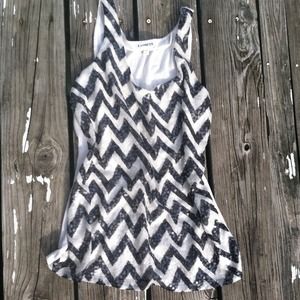 Express chevron sequin tank