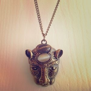 Gold panther pendant necklace