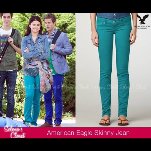 American Eagle Skinny Stretch Maui Teal Jeans