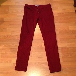Burgundy skinny jeans