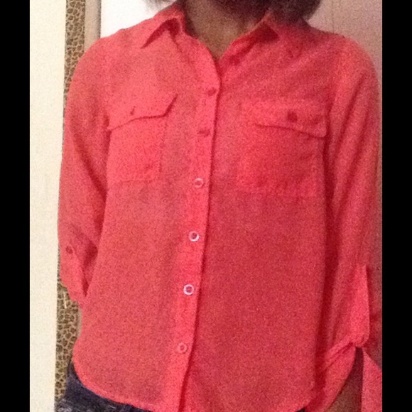 Pink flowy button down😍 - Picture 2 of 2