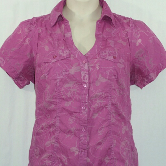 Maurices plus size 0 0X button down top, pink