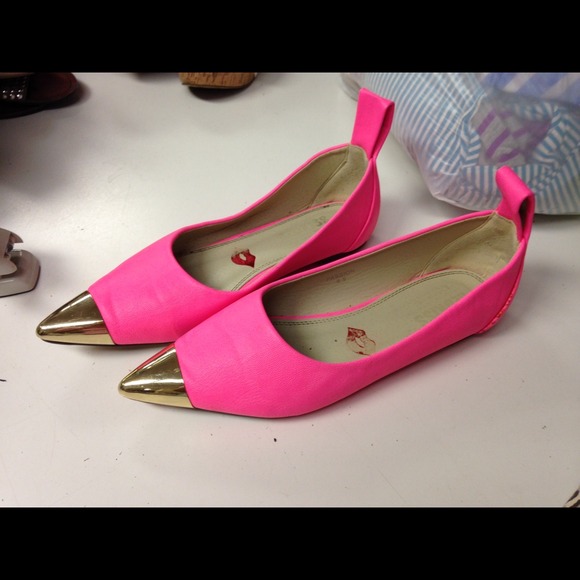 Hot pink flats